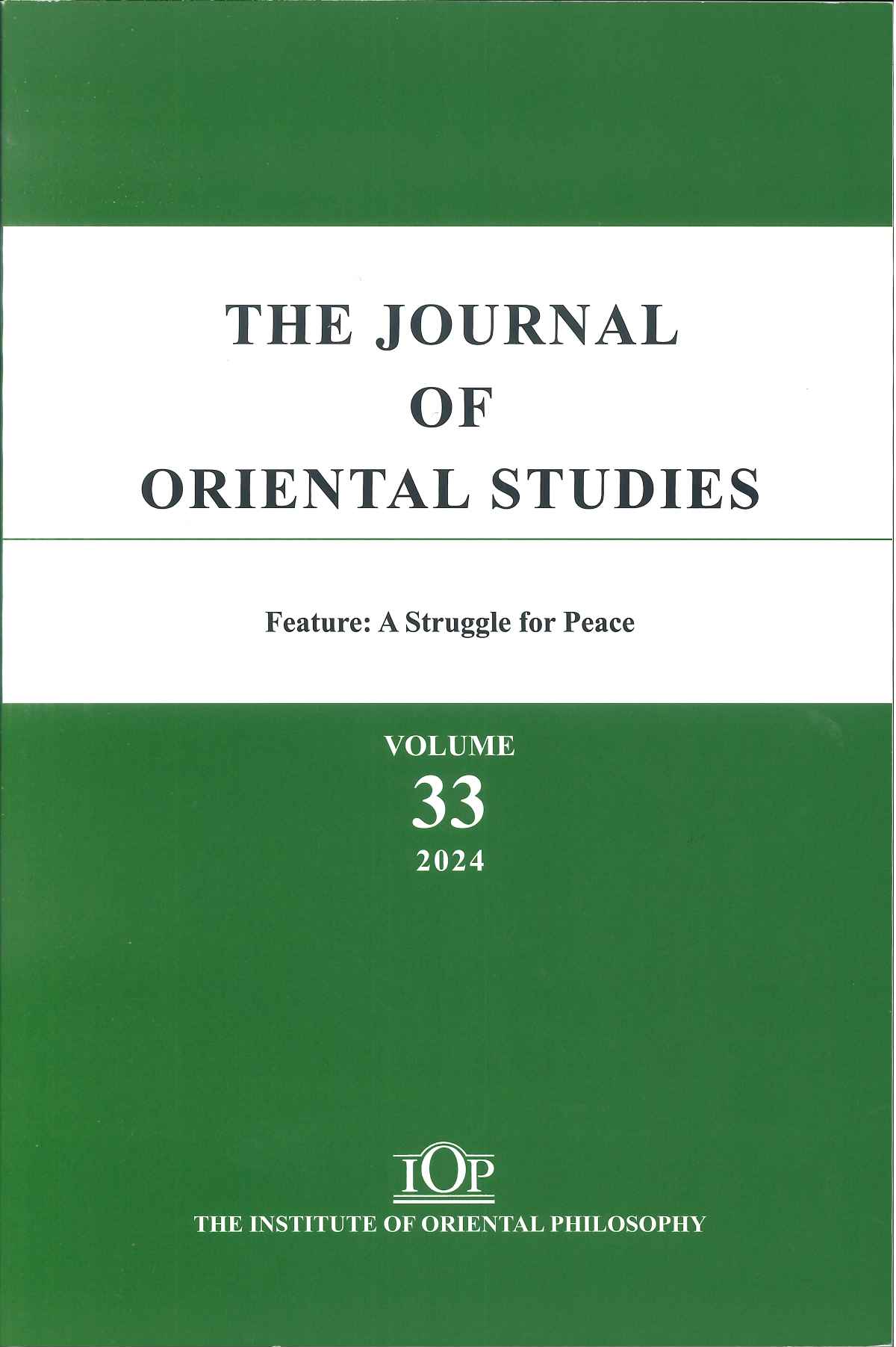 THE JOURNAL OF ORIENTAL STUDIES Vol.33